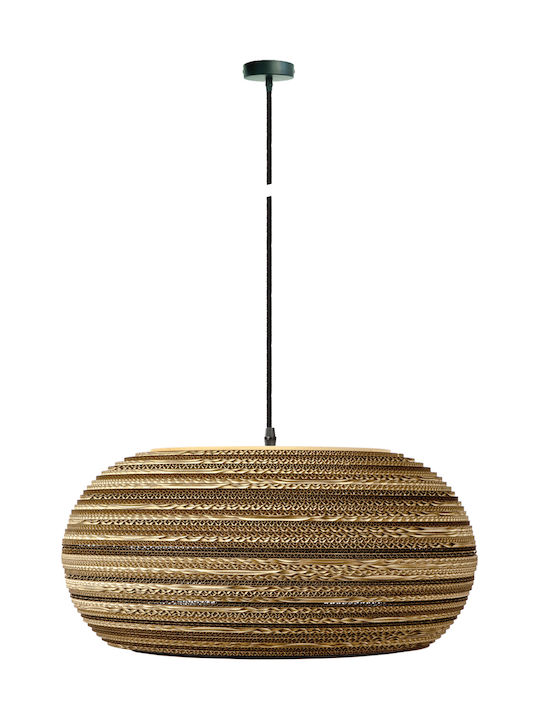 VK Lighting Μοντέρνο Κρεμαστό Φωτιστικό Μονόφωτο με Ντουί E27 σε Καφέ Χρώμα VK/03079/55/BR